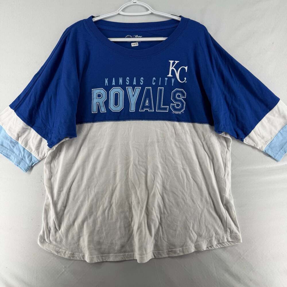 1419 Kansas City Royals GIII 4Her by Carl Banks Women's 2XL 3/4 Sleeve Tee